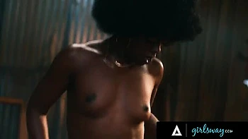 Wild Lesbian Orgy with Big Tits in Abandoned Garage - Rough Strap-On Sex