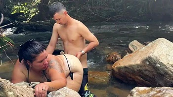 Lexly_16 Big Ass Latina Fucks on Beach - Public Risky Sex in River with Big Cock