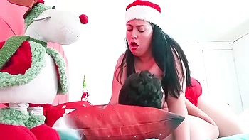 Cheating Stepmother Fucks Her Stepson On Christmas Eve While Her Husband Is Away - Merry Christmas
