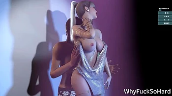 Stripper asiática 3D fofa provoca pau grande sem dó