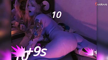 Süße Dämonin mit großem Schwanz bestraft: Amateur Blondine blowjob