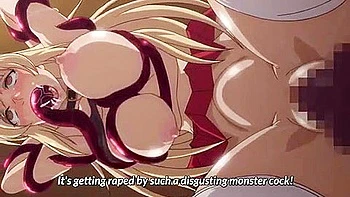 Щупальца раздевают и трахает сиськи, забивая все дырки