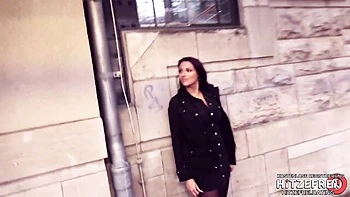 Jolee Love sucks cock in German public outdoor fuck