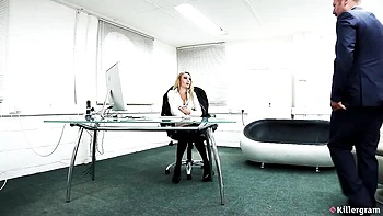 Carmel Anderson sucks big cock in standing doggy