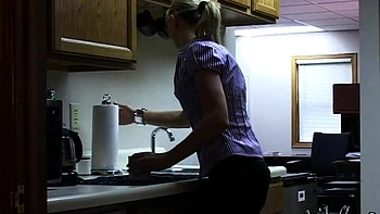 Skinny Blonde Secretary Solo Session