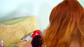 Fat Granny and Teen Lesbian Fingering Session