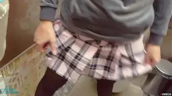 Teacher cum in me in the school toilet