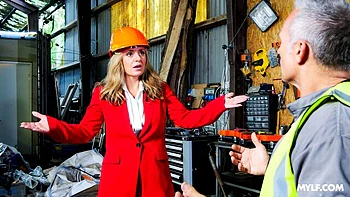 Big-titted blonde Denice K gets fucked hard doggy style