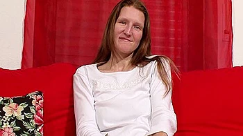 Skinny German Girl Masturbates with Vibrator, Squirts Hard