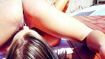 Whitney Westgate and Victoria Lynn Lesbian Patio Fuck