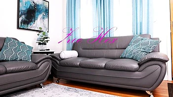 Trans chick solo anal play with small tits and butt plug