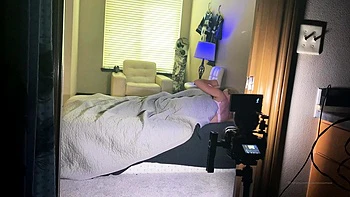 Blonde Trans Slut Busts Load Live