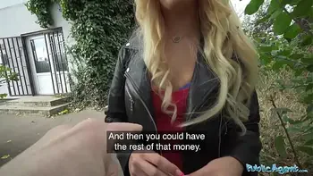 Public Agent Anna Khara in a short dress is bent over and fucked deep from behind