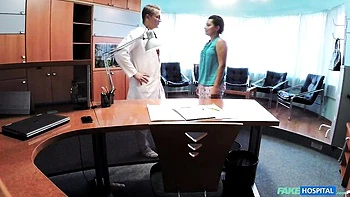 Gorgeous office fuck on the table with a long-legged Grace