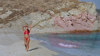 Beach sex with stunning brunette Apolonia and more