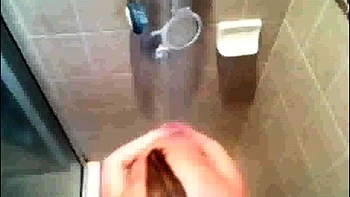 stepdaughter soaps and shaves in shower (voyeur)