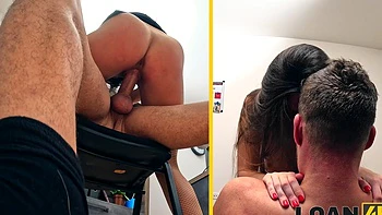 Hot brunette Sakura Hell rides Pavlos’ big cock in reverse cowgirl