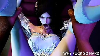 3D Cute Asian Slut with Sexy Dress Got Her Wet Pussy Fucked so Hard