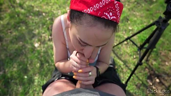 Black Lynn And Simon Winternight - Horny Brunette Teen 18+ Sucks And Strips Outdoors - Pov